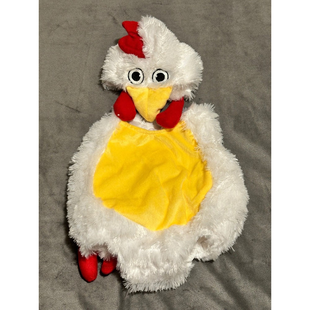 Dress Up America Baby Chicken Costume White Yellow Red 0-6 Months 2 Piece Set